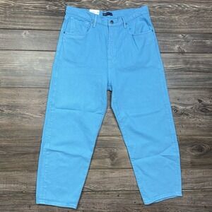 Levi's Made & Crafted Women's Barrel Crop Jeans Organic Cotton Teal Size 29 NWT